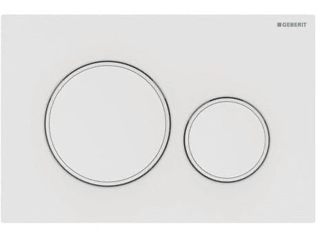 Geberit Sigma20 Access Plate - Round Button - Matt White Plate White Trim