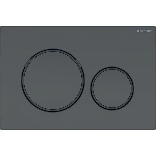 Geberit Sigma20 Access Plate - Round Button - Matt Black Plate Black Trim