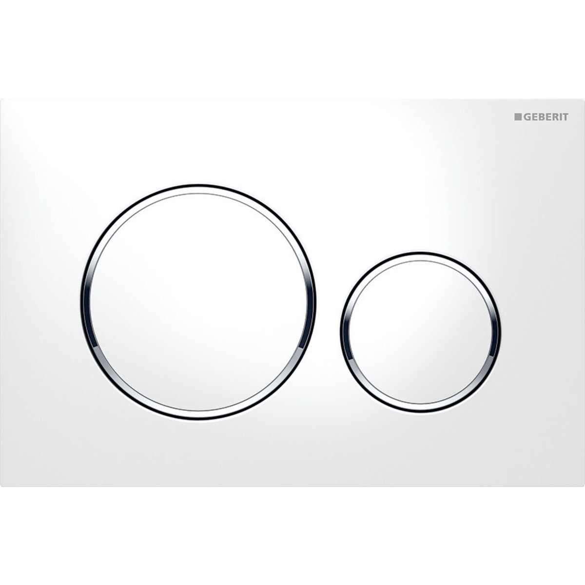 Geberit Sigma20 Access Plate - Round Button - White Plate Chrome Trim