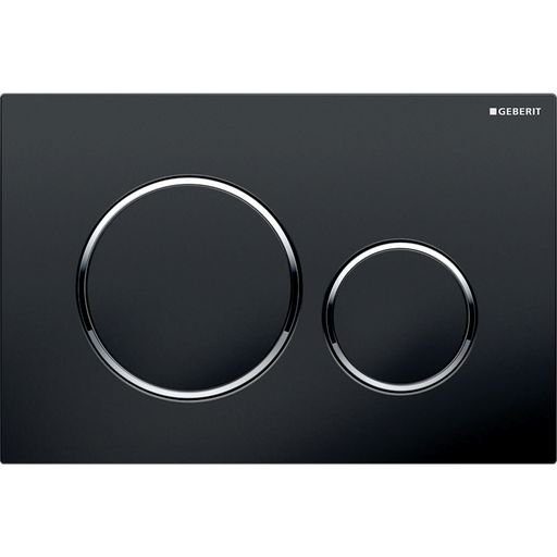 Geberit Sigma20 Access Plate - Round Button - Black Plate Chrome Trim