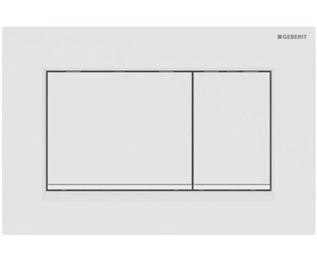 Geberit Sigma30 Access Plate - Square Button - Matt White Plate White Trim