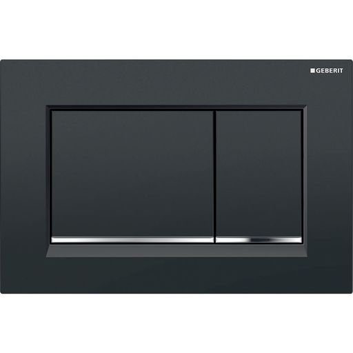 Geberit Sigma30 Access Plate - Square Button - Black Plate Chrome Trim