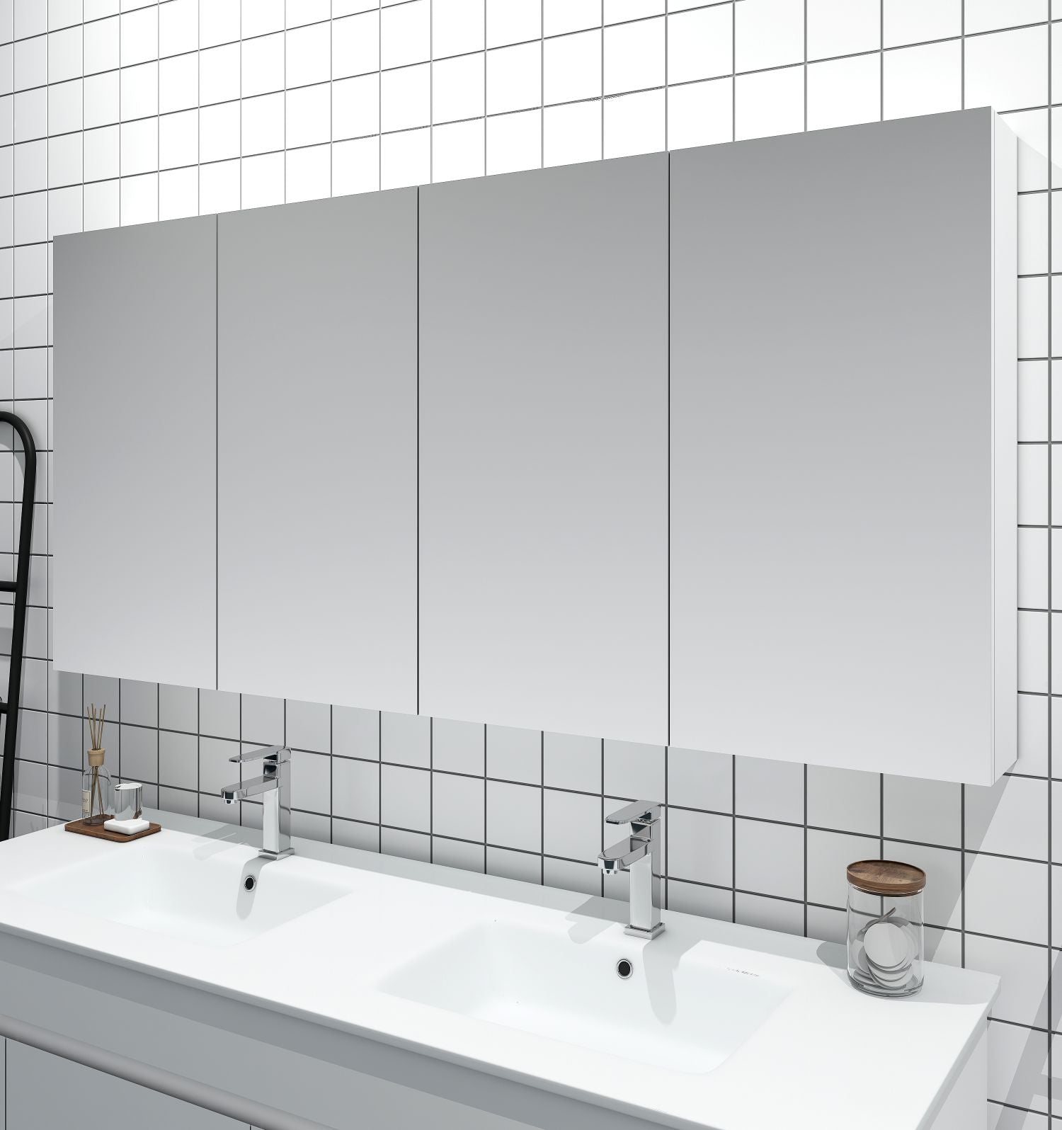 Bianca Shaving Cabinets Shaving Cabinet Mirror 1500mm - Gloss White