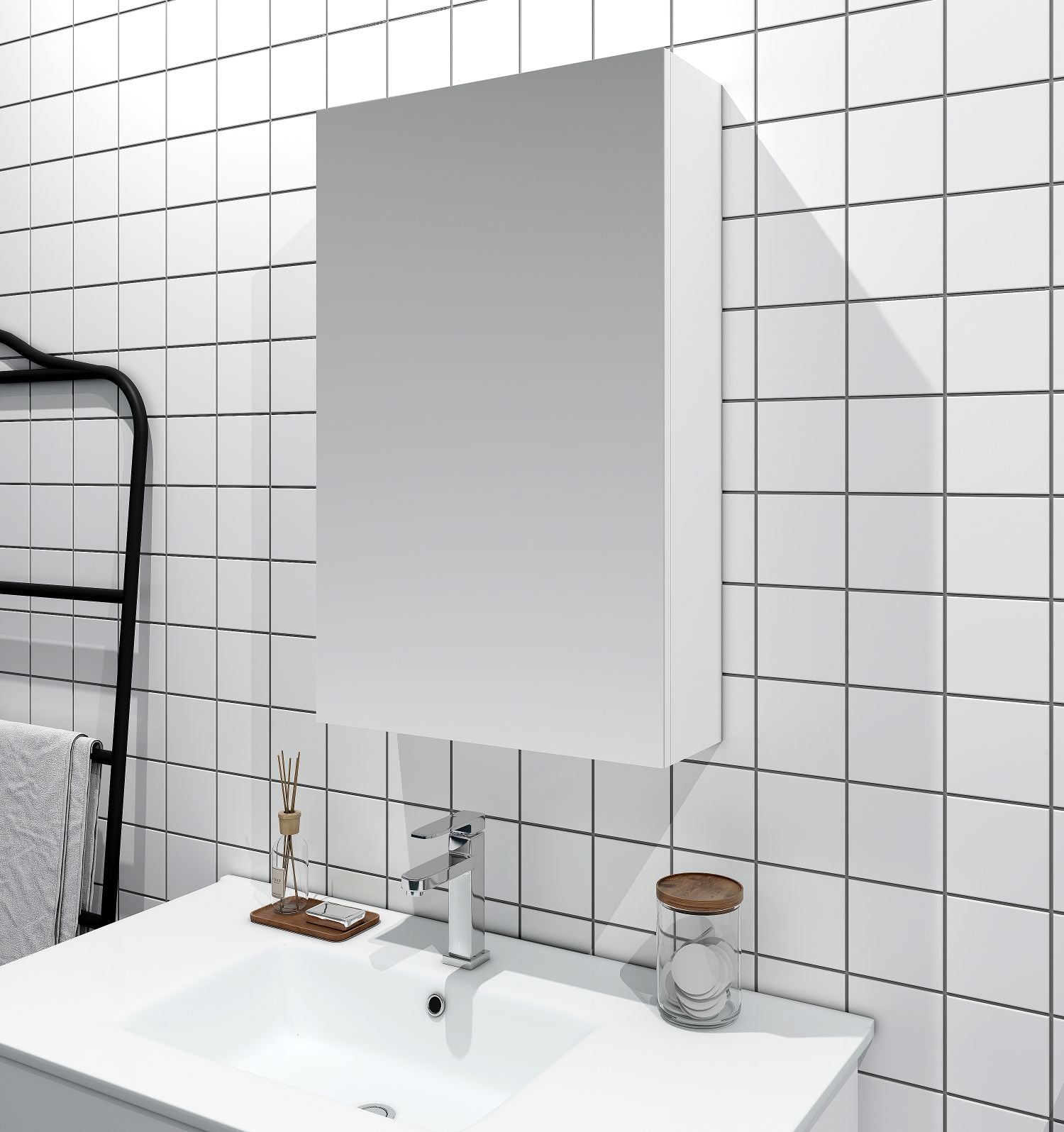 Bianca Shaving Cabinets Shaving Cabinet Mirror 450mm - Gloss White