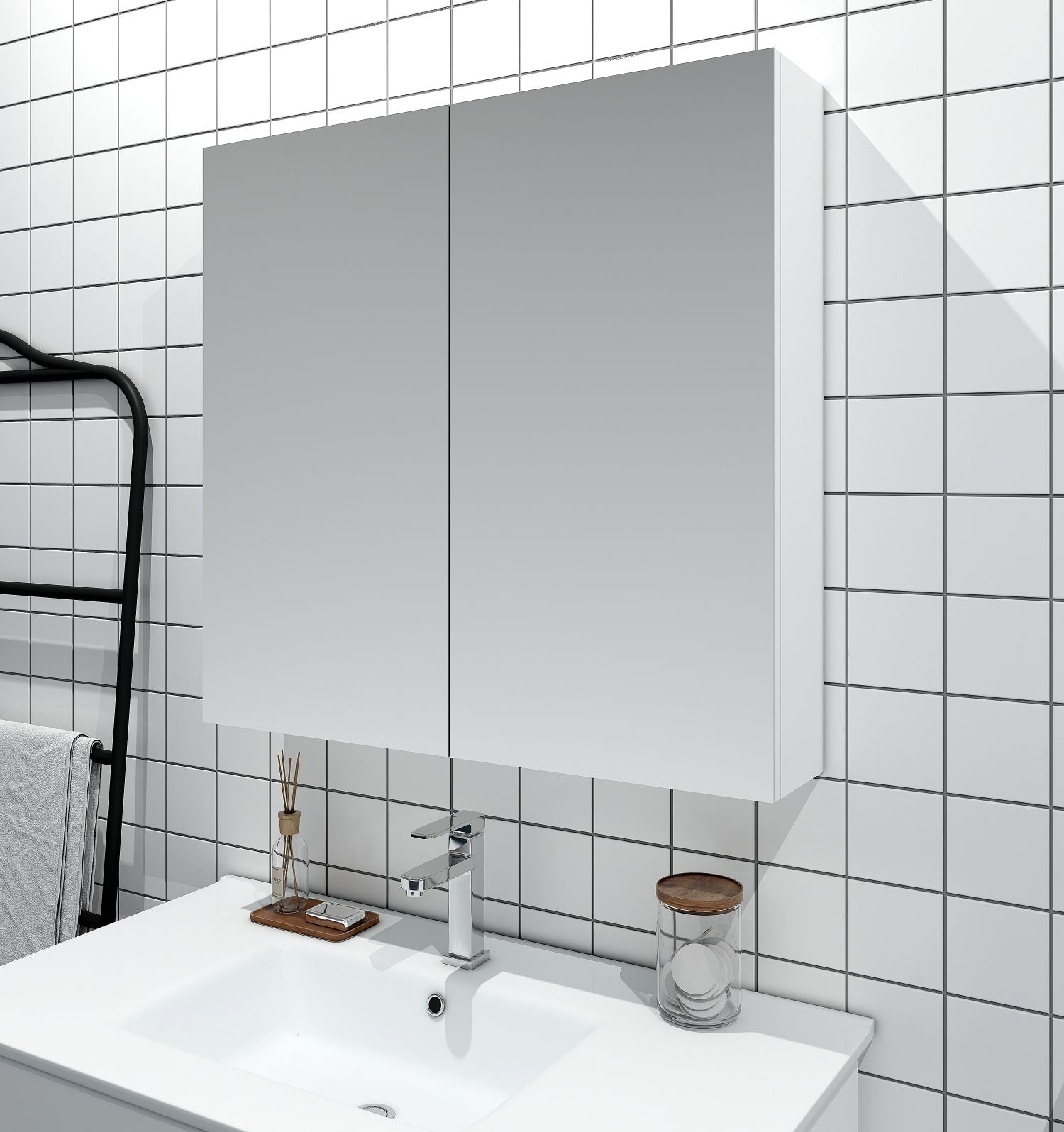 Bianca Shaving Cabinets Shaving Cabinet Mirror 750mm - Gloss White