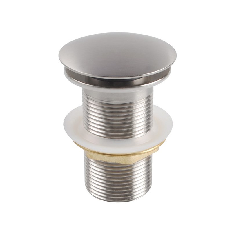 32/40mm Mushroom Brushed Nickel Brass Basin Pop Up Waste without Overflow