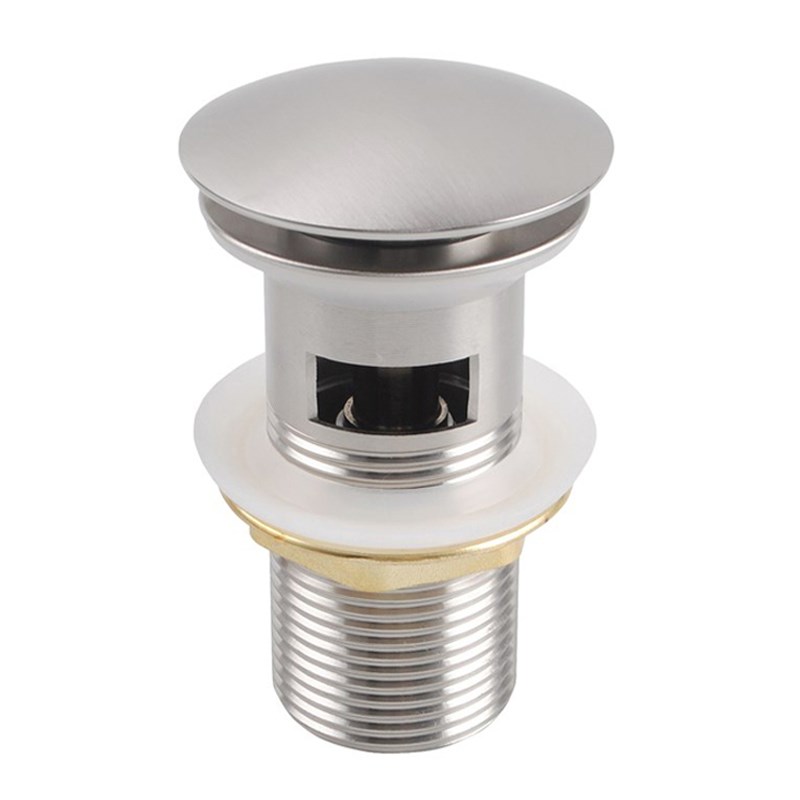 32/40mm Mushroom Brushed Nickel Brass Basin Pop Up Waste with Overflow