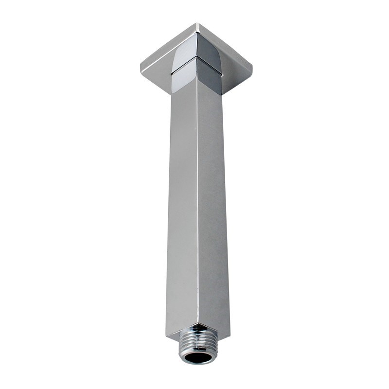Square Brushed Nickel Ceiling Shower Arm 200mm