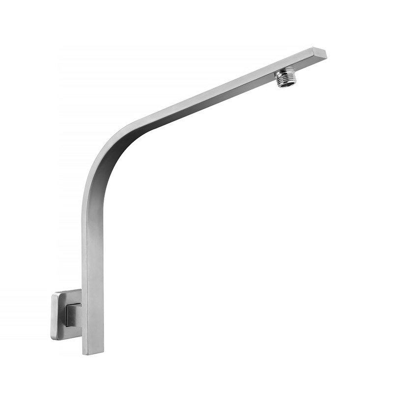 Square Brushed Nickel Gooseneck Wall Mounted Shower Arm