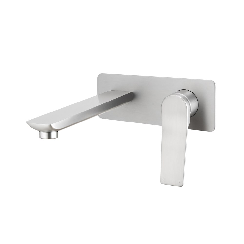 RUSHY Series Square Brushed Nickel Wall Mixer with Spout(color up)(with extension)