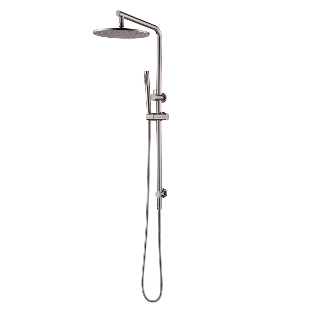 10'' Round Brushed Nickel Shower Station Top Water Inlet(Right Angle)