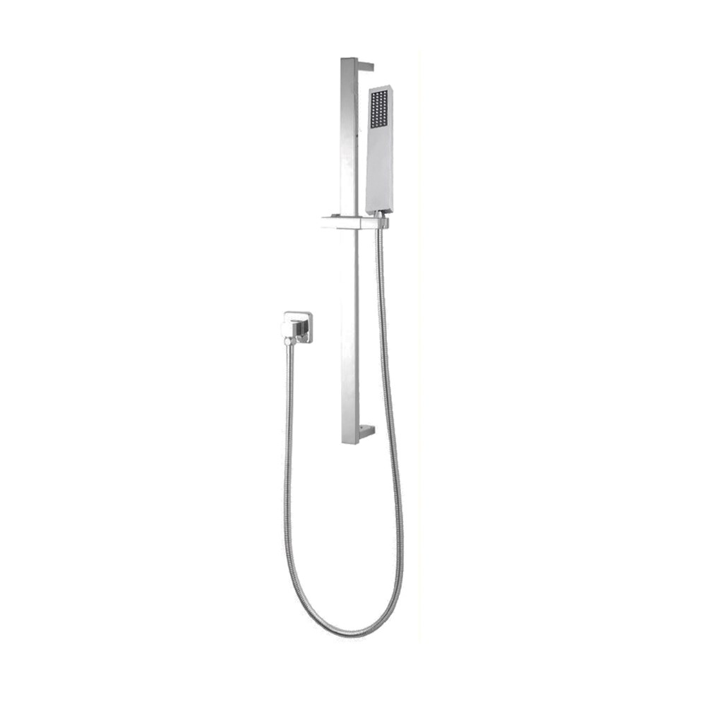 Brushed Nickel Shower Rail with Handheld Shower