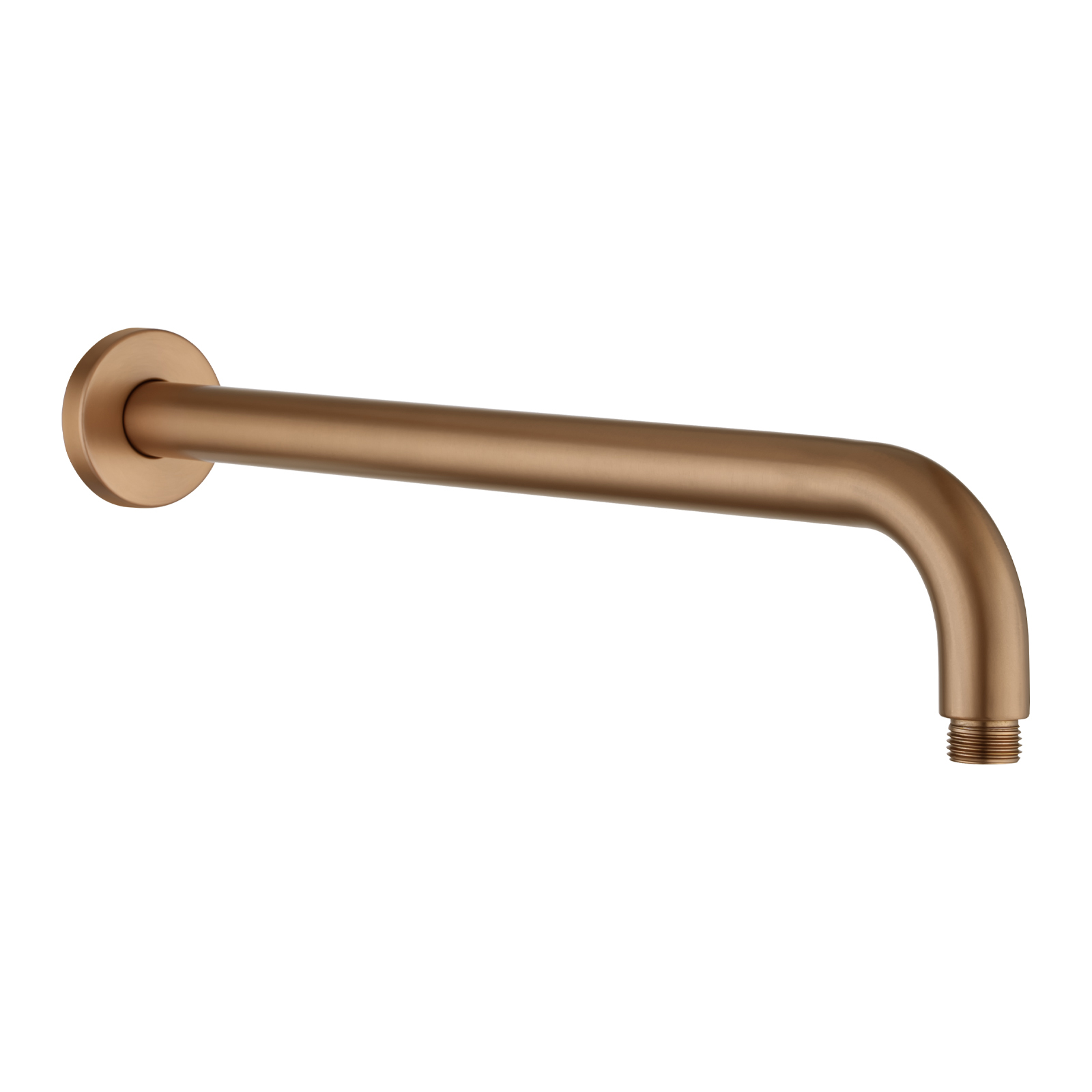 Round Brushed Copper Wall Straight Shower Arm 400mm