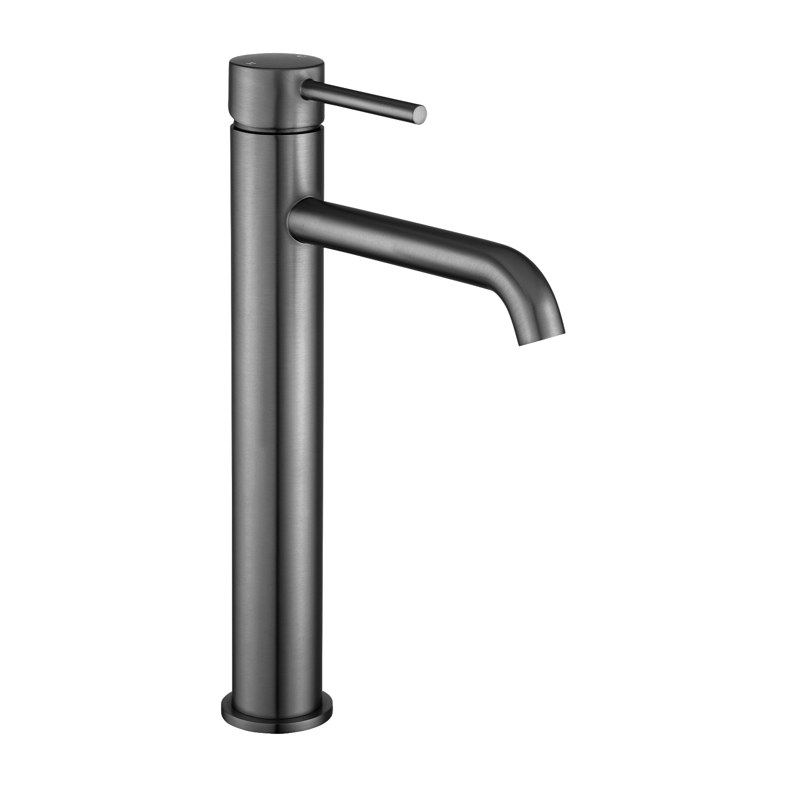 LUCID PIN Series Round Brushed Gun Metal Grey Tall Basin Mixer