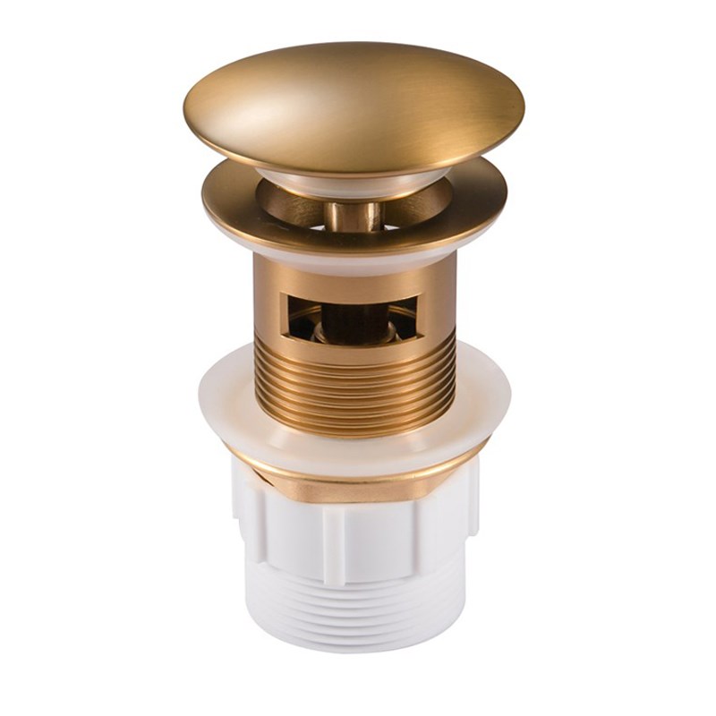32/40mm Mushroom Brushed Brass Basin Pop Up Waste with Overflow(Brass)