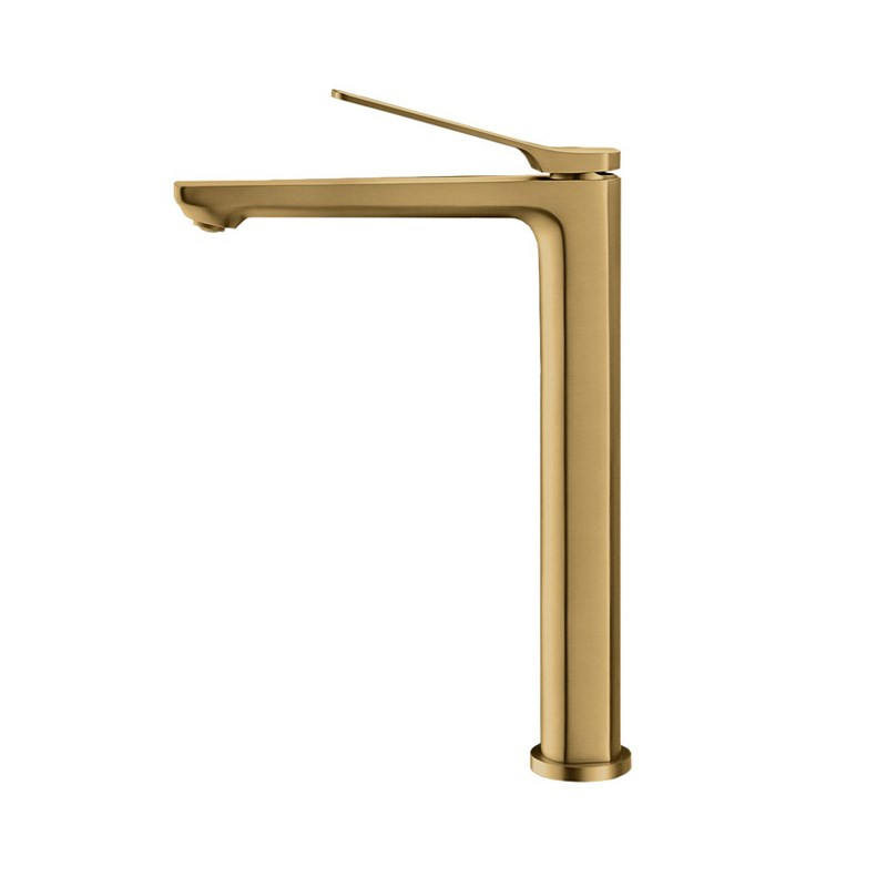 RUSHY Series Brushed Brass Tall Basin Mixer