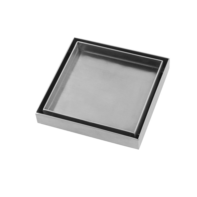 120*120mm Chrome Stainless Steel Tile Insert Floor Drain(80mm Outlet)