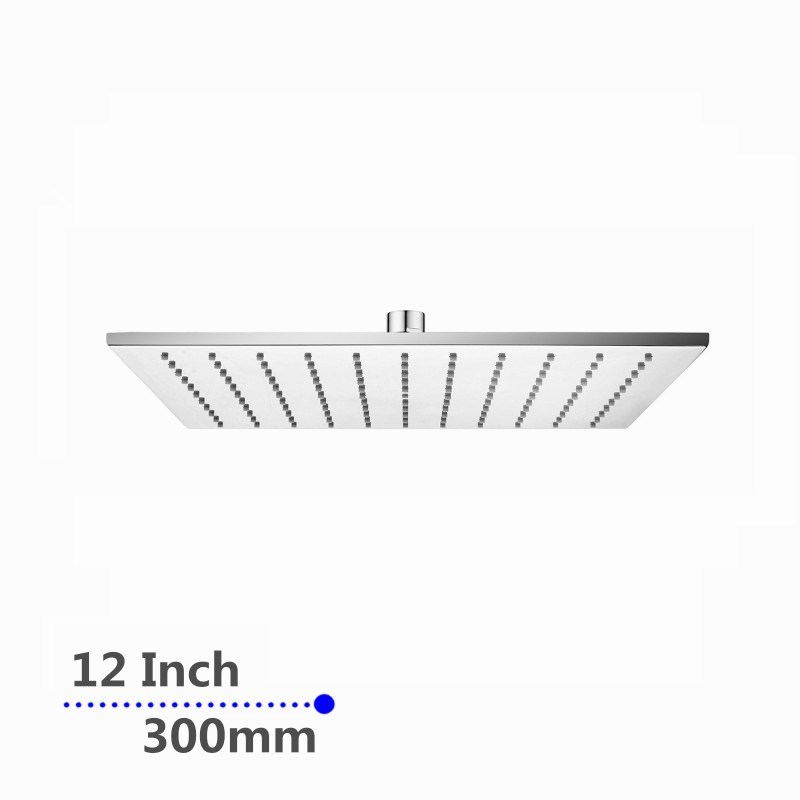 Square Chrome Brass Shower Head 300mm