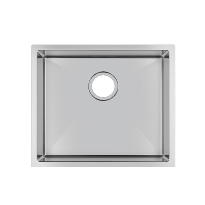 Round Corner Chrome Stainless Steel Handmade Single Bowl Kitchen Sink 510*440*230mm