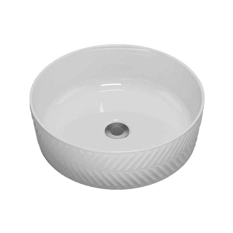 365*365*120mm Gloss White with Arrow Design Above Counter Basin(32mm Nonoverflow)