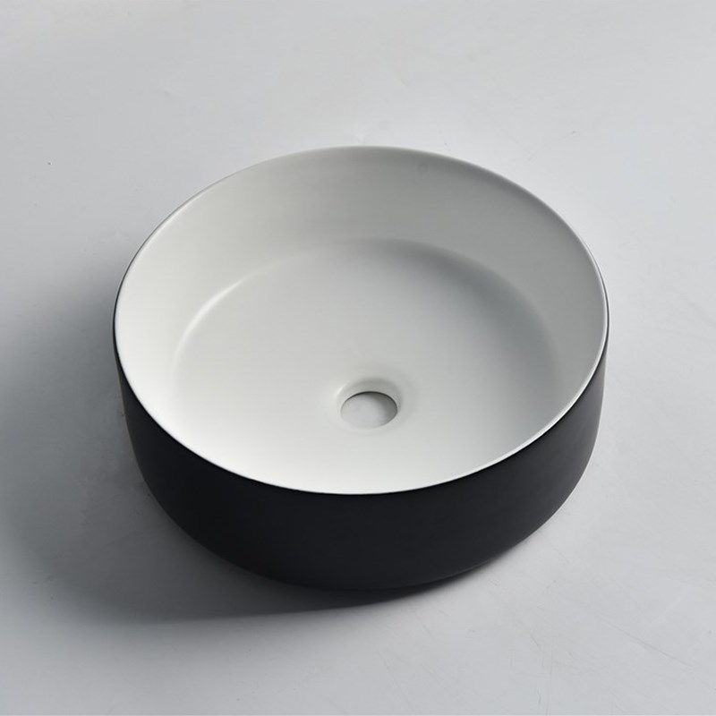 360*360*125mm Matte Black Exterior Finish & Matte White Interior Finish Above Counter Basin(32mm Nonoverflow)