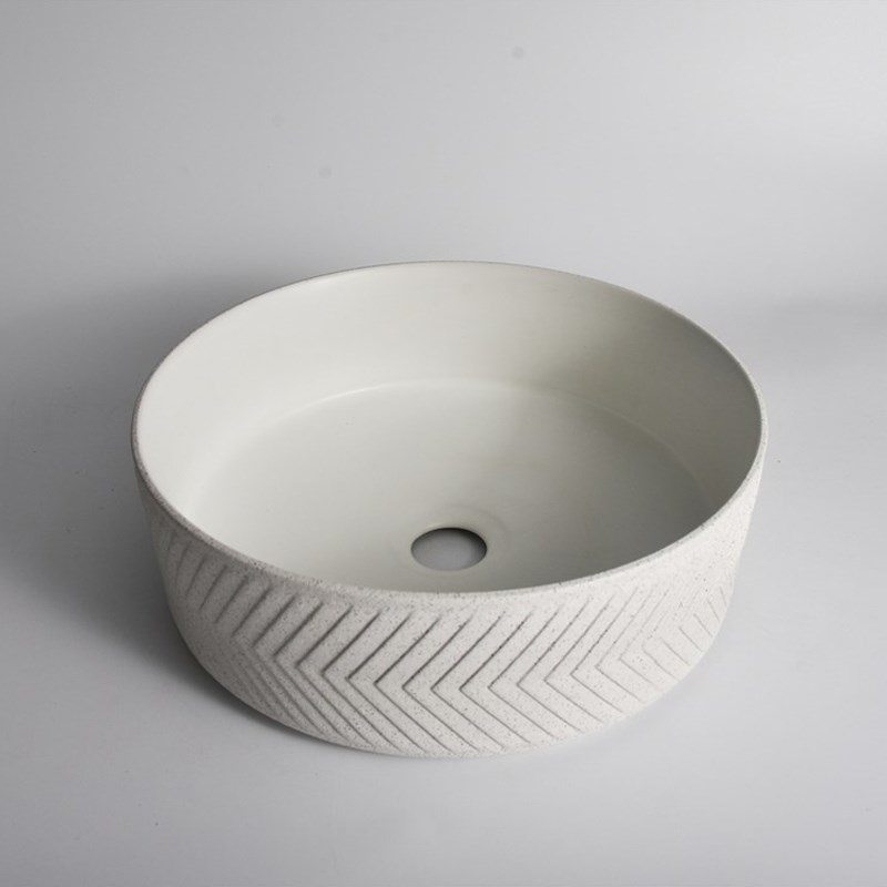 365*365*120mm Polar Textured Exterior Finish with Arrow Pattern & Matte White Interior Finish Above Counter Basin(32mm Nonoverflow)