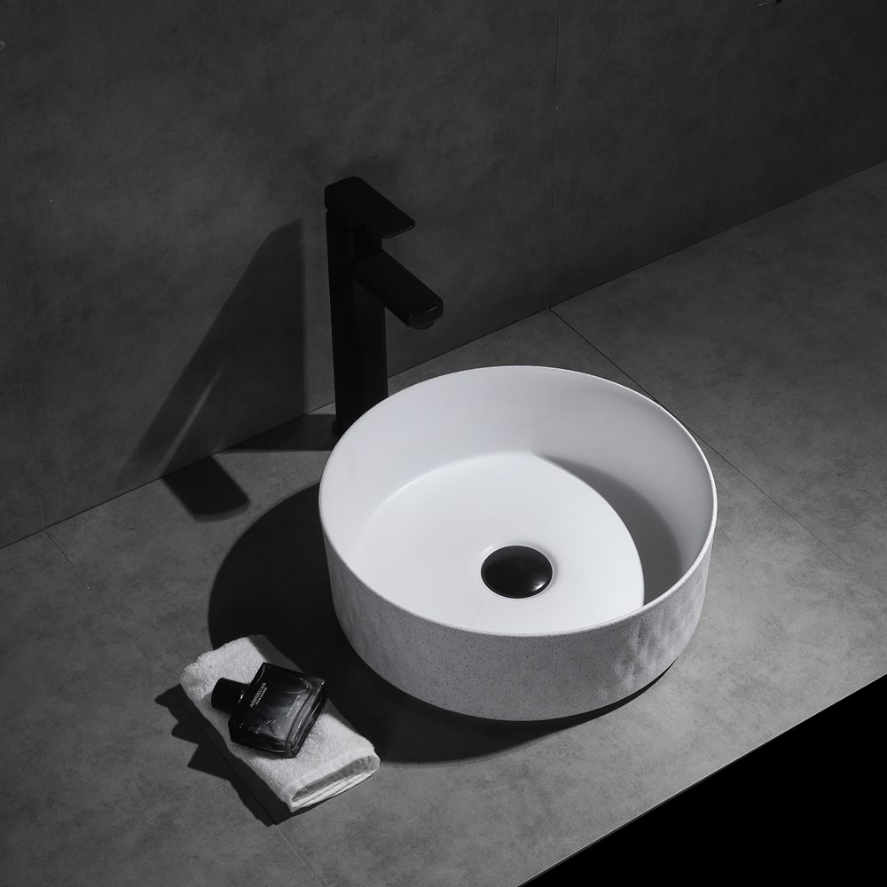 365*365*120mm Polar Textured Exterior Finish with Diamond Pattern & Matte White Interior Finish Above Counter Basin(32mm Nonoverflow)