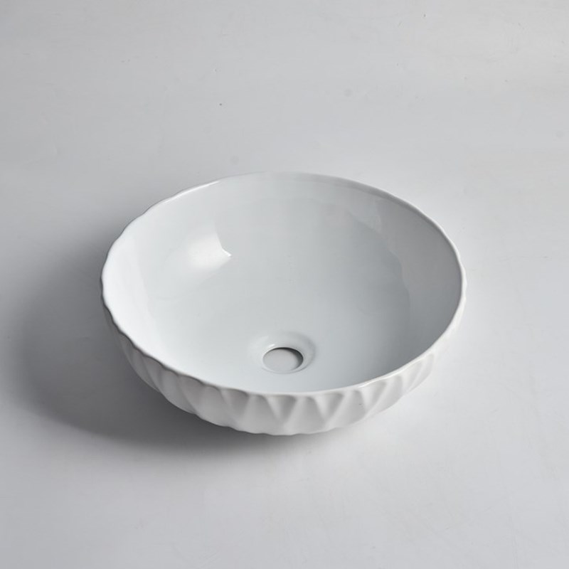 395*395*120mm Gloss White Above Counter Basin(32mm Nonoverflow)