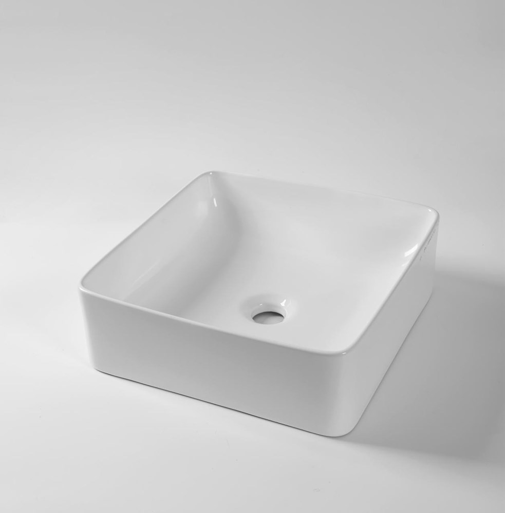 370*370*130mm Gloss White Above Counter Basin(32mm Nonoverflow)