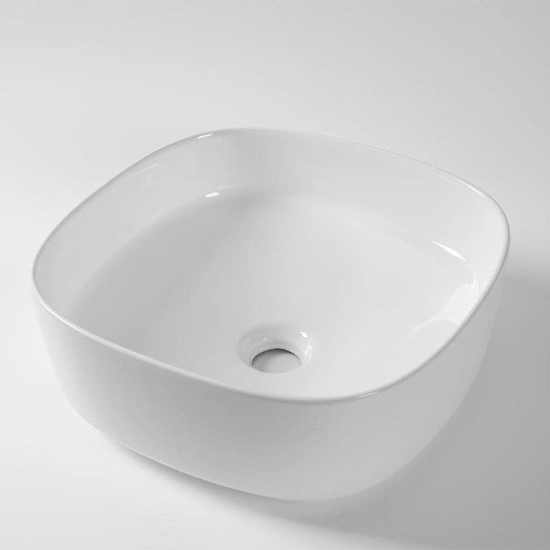 370*370*135mm Gloss White Above Counter Basin(32mm Nonoverflow)