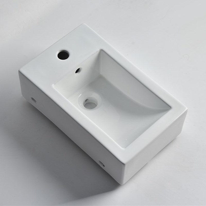460*280*170mm Gloss White Wall Hung Basin(32mm Overflow+1 Left Hand Tap Hole)