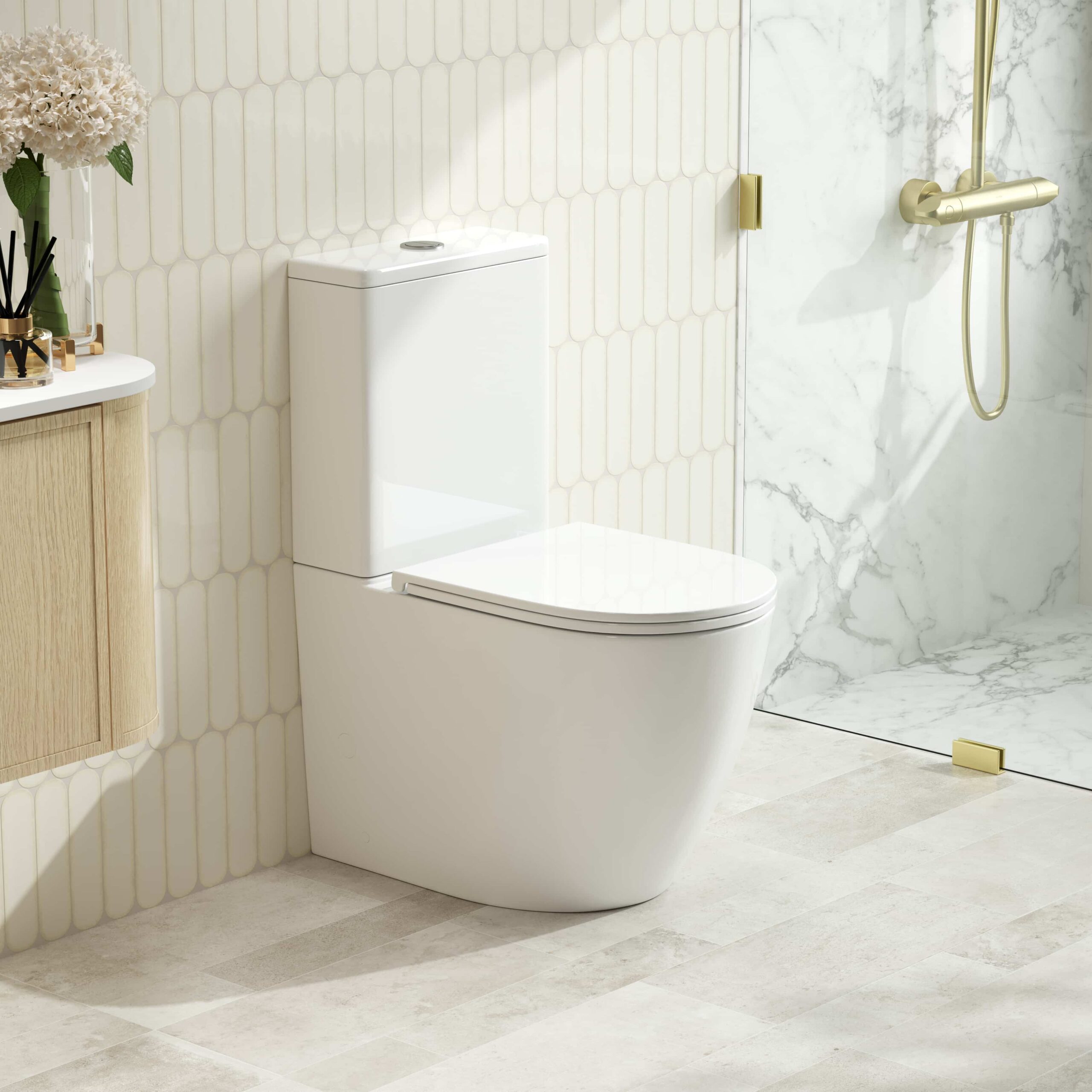 DIANA Back-to-Wall Toilet Suite - Gloss White