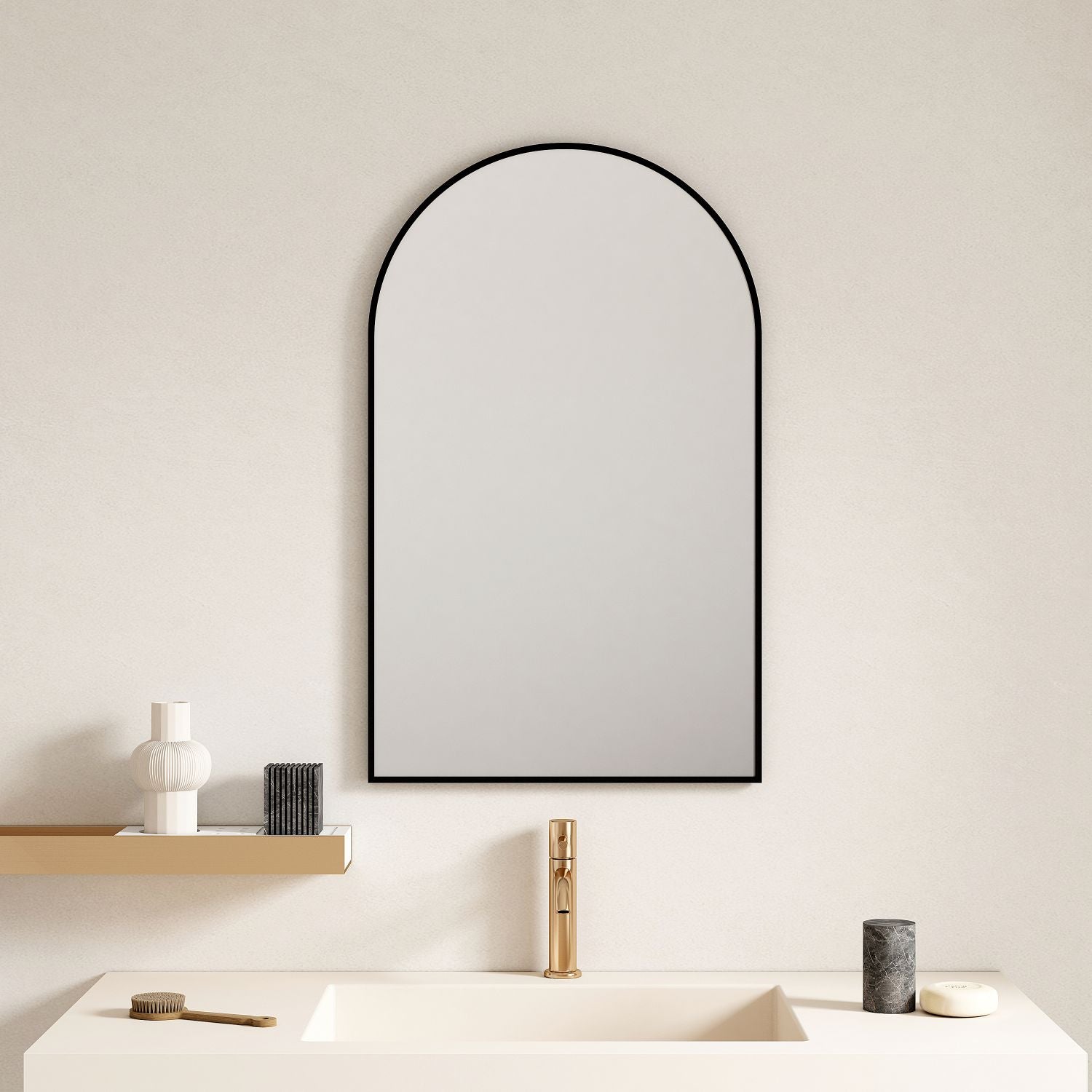 Framed LED Bathroom Mirror 900 × 9060mm - Matt Black