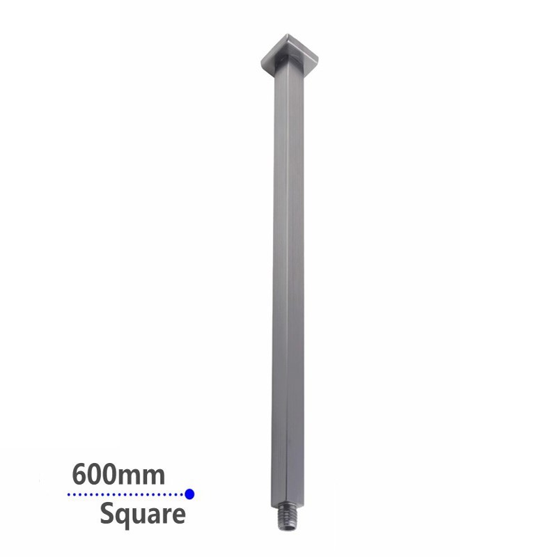 Square Gun Metal Grey Ceiling Shower Arm 600mm