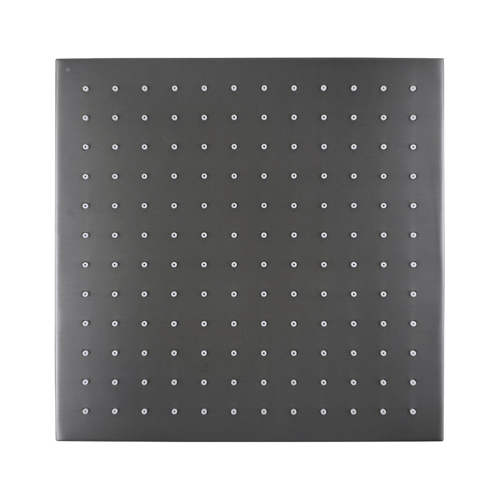 Square Gun Metal Grey Brass Shower Head 250mm