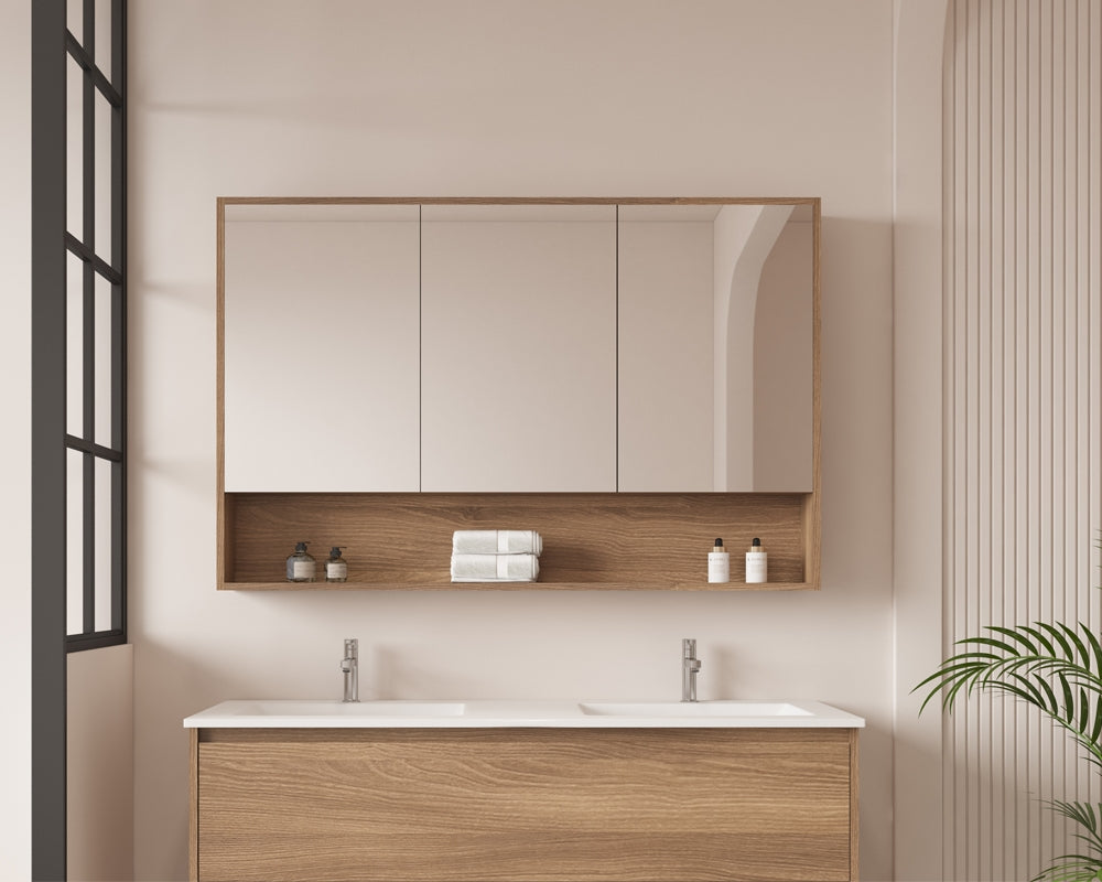 HERA Shaving Cabinets Shaving Cabinet Mirror 1200mm - Elegant Oak