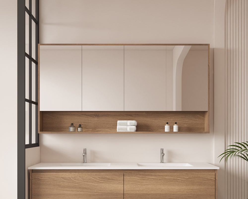 HERA Shaving Cabinets Shaving Cabinet Mirror 1500mm - Elegant Oak