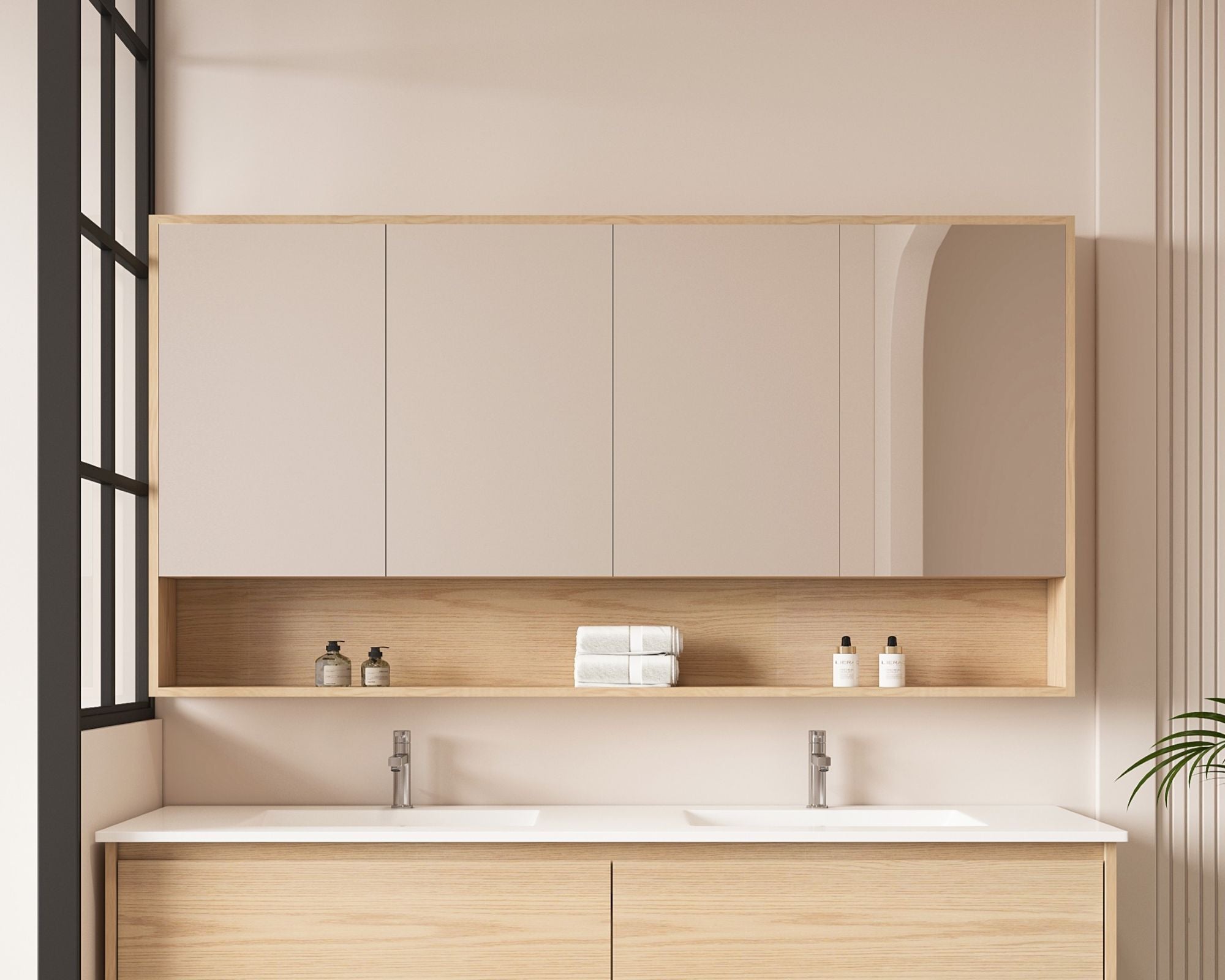 HERA Shaving Cabinets Shaving Cabinet Mirror 1500mm - Tas Oak