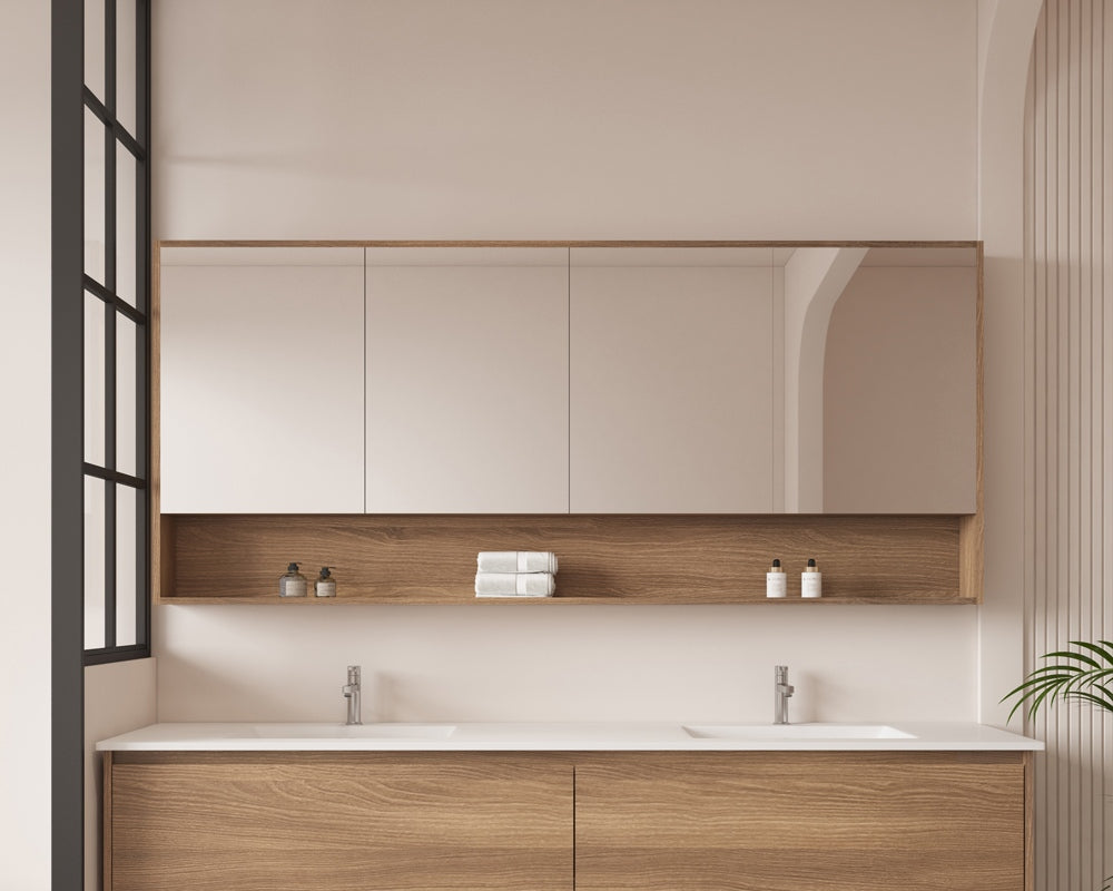 HERA Shaving Cabinets Shaving Cabinet Mirror 1800mm - Elegant Oak