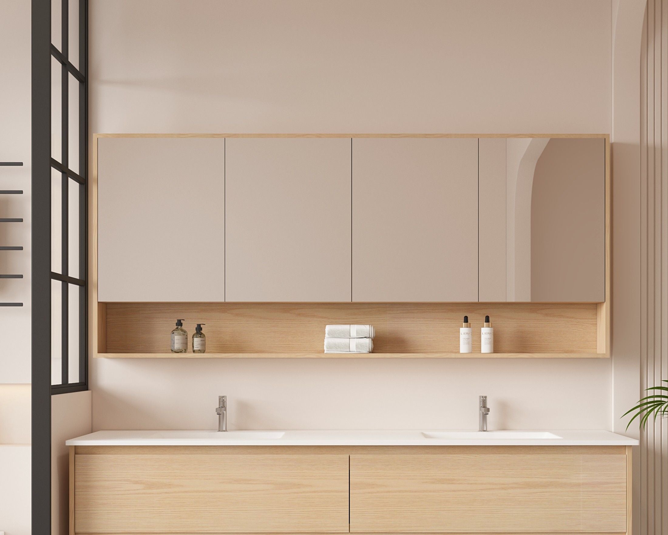 HERA Shaving Cabinets Shaving Cabinet Mirror 1800mm - Tas Oak
