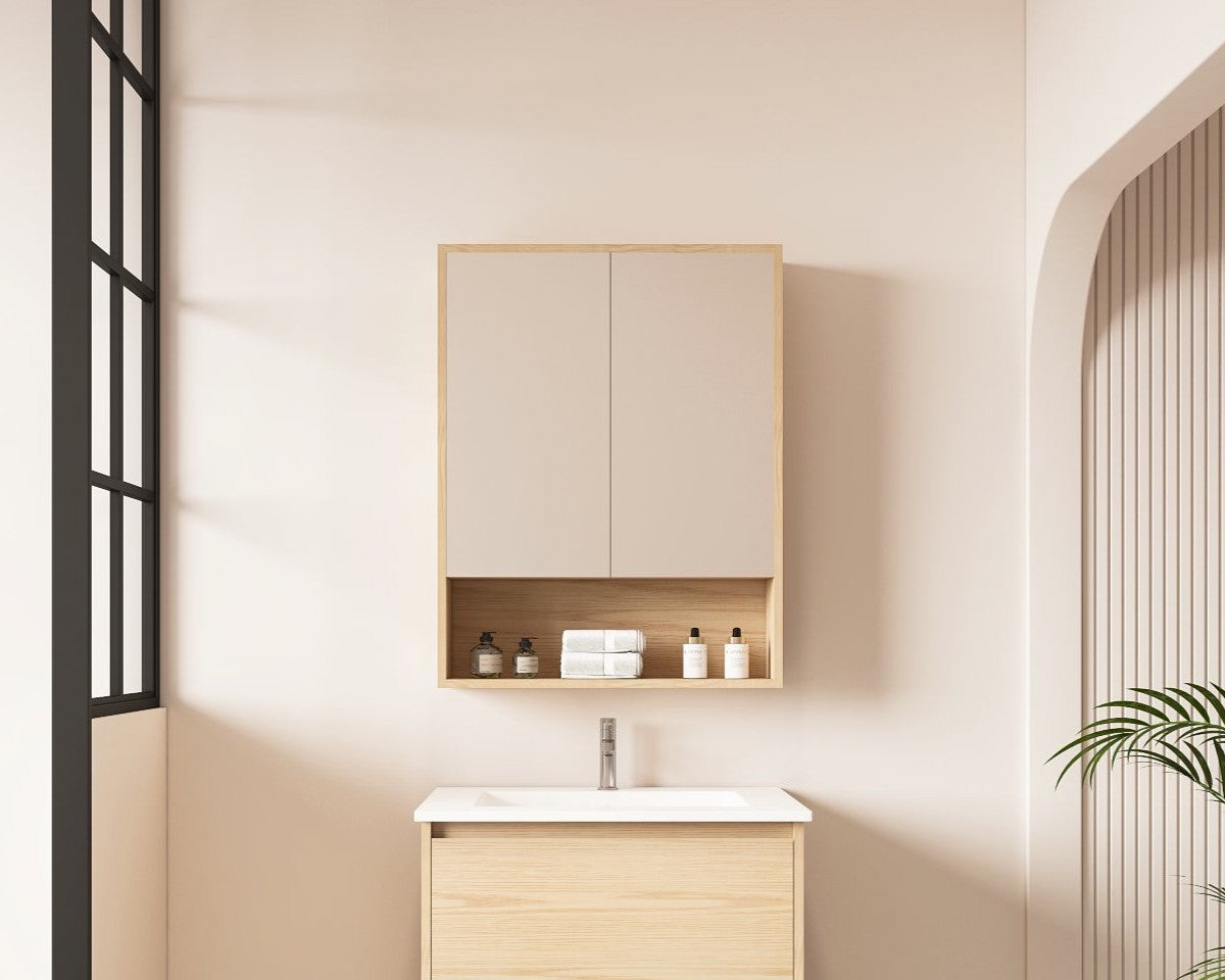 HERA Shaving Cabinets Shaving Cabinet Mirror 600mm - Tas Oak