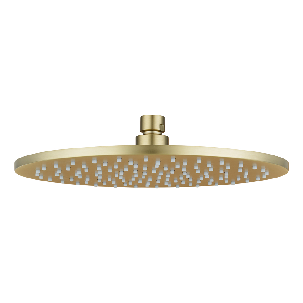 Round Light Brushed Brass Shower Head 250mm(Brass)