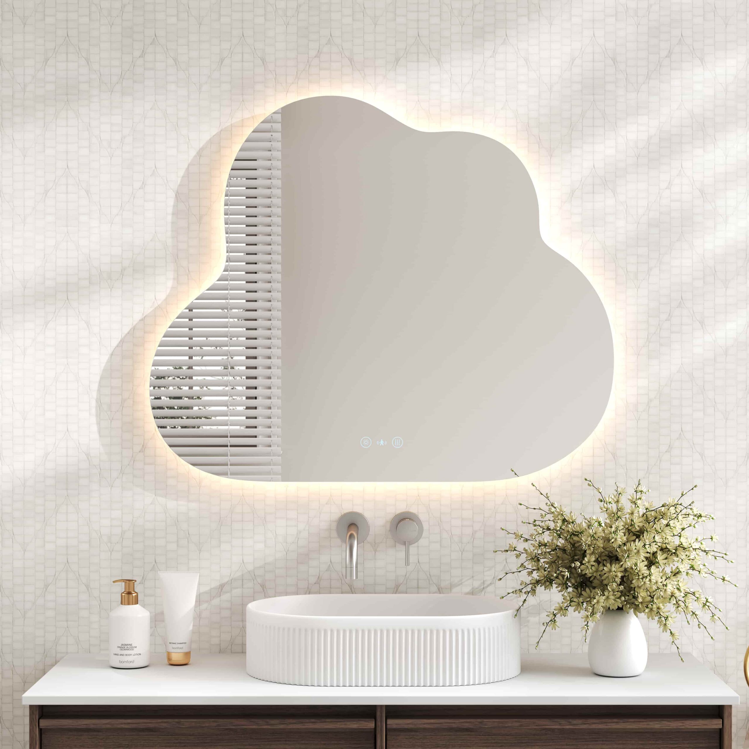 Luna LED Mirrors Wall Mounted LED Cloud Mirror - Frameless