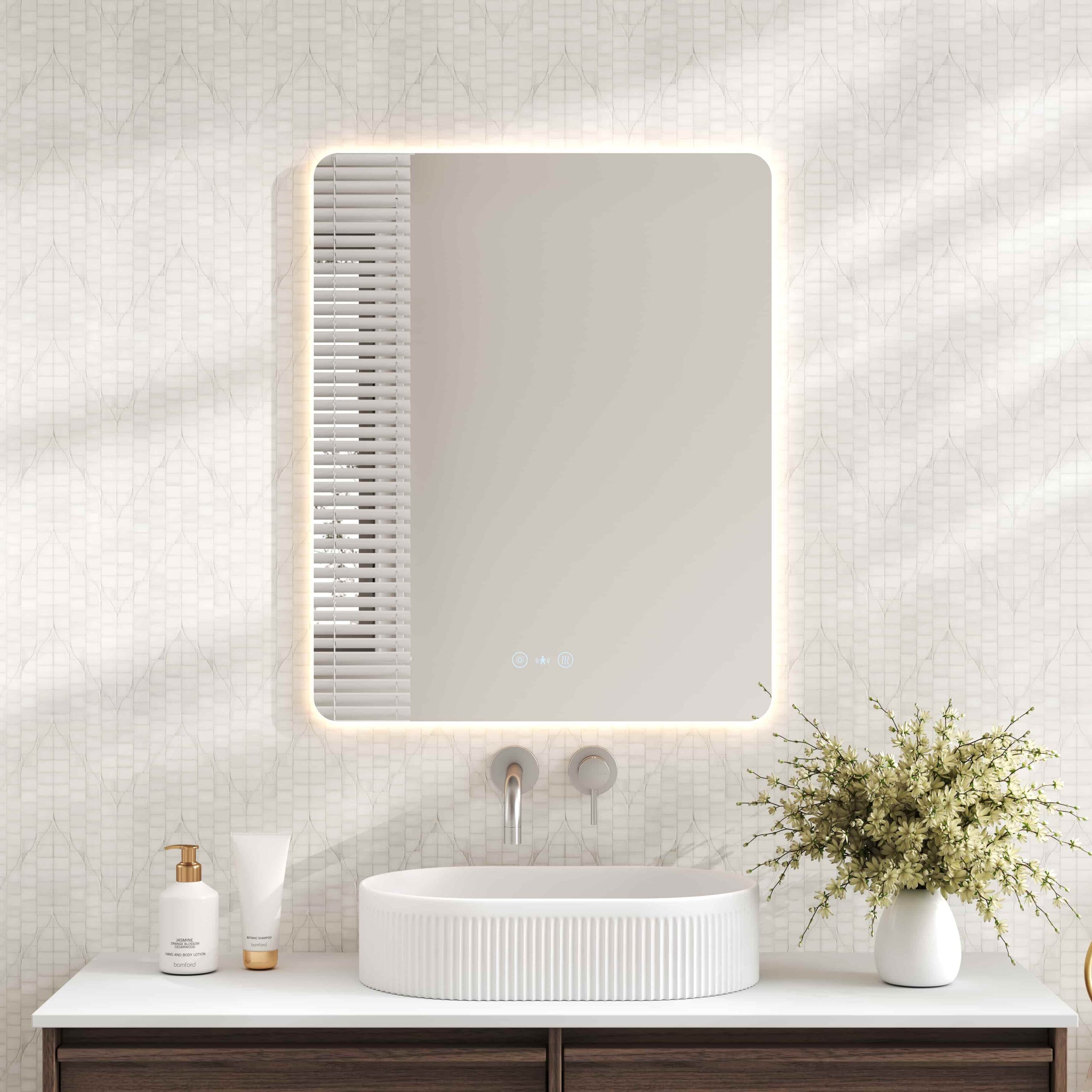 Luna LED Mirrors Wall Mounted Rectangular Mirror 6070mm - Frameless