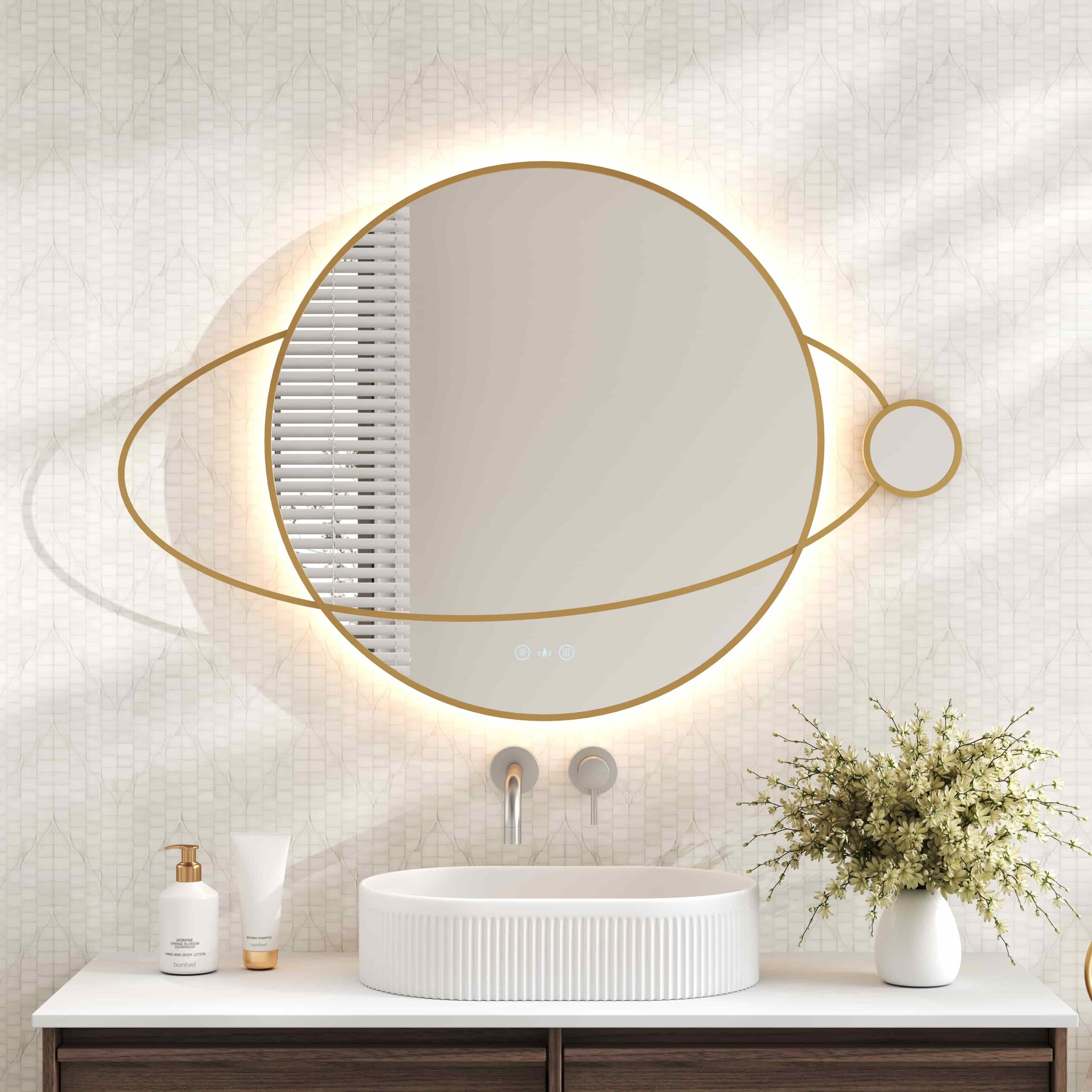 Luna LED Mirrors Wall Mounted LED Planet Mirror 9580mm - Frameless