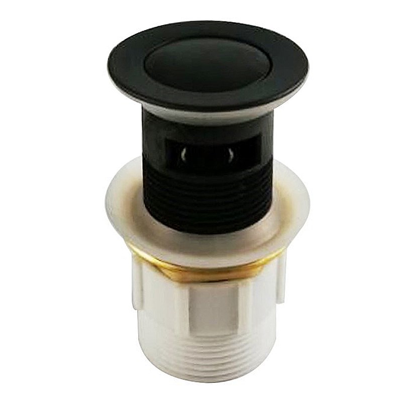 32/40mm Black Brass Basin Pop Up Waste with Overflow
