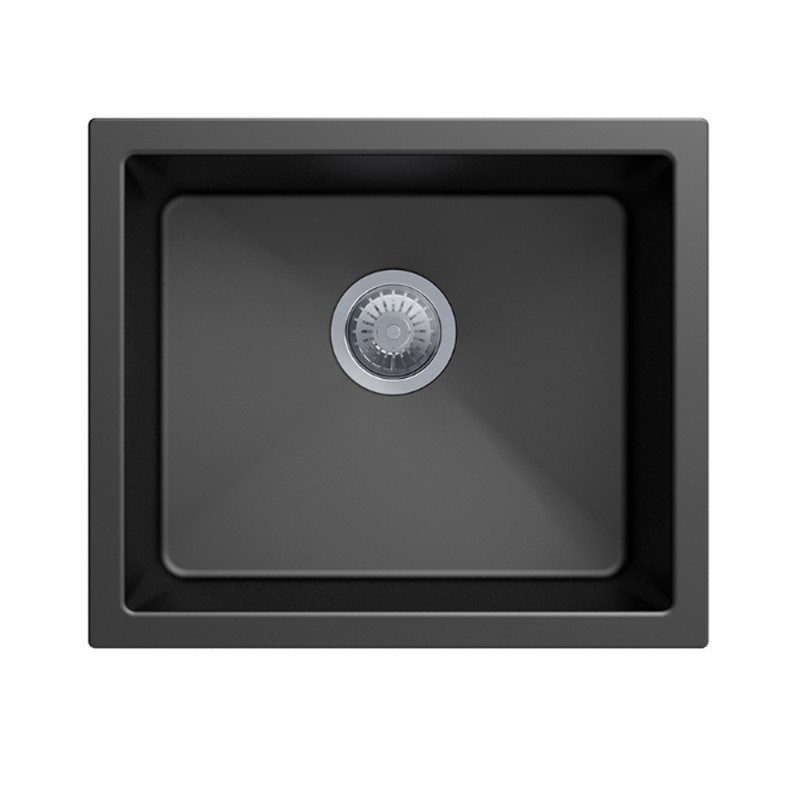 Black Carysil Salsa Granite Single Bowl Stone Kitchen Sink 533*457mm