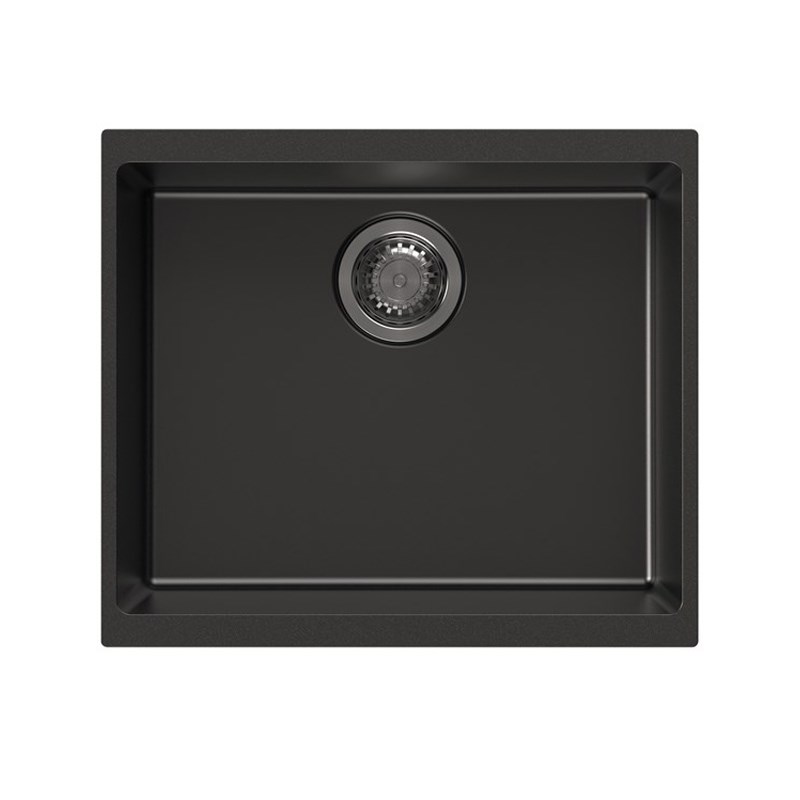 Black Carysil Enigma N100S Granite Single Bowl Stone Kitchen Sink 530*460*200mm