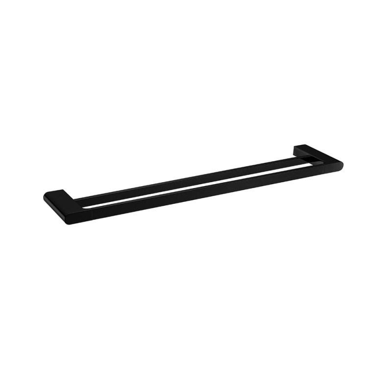 VOG Series Black Double Towel Rail 800mm