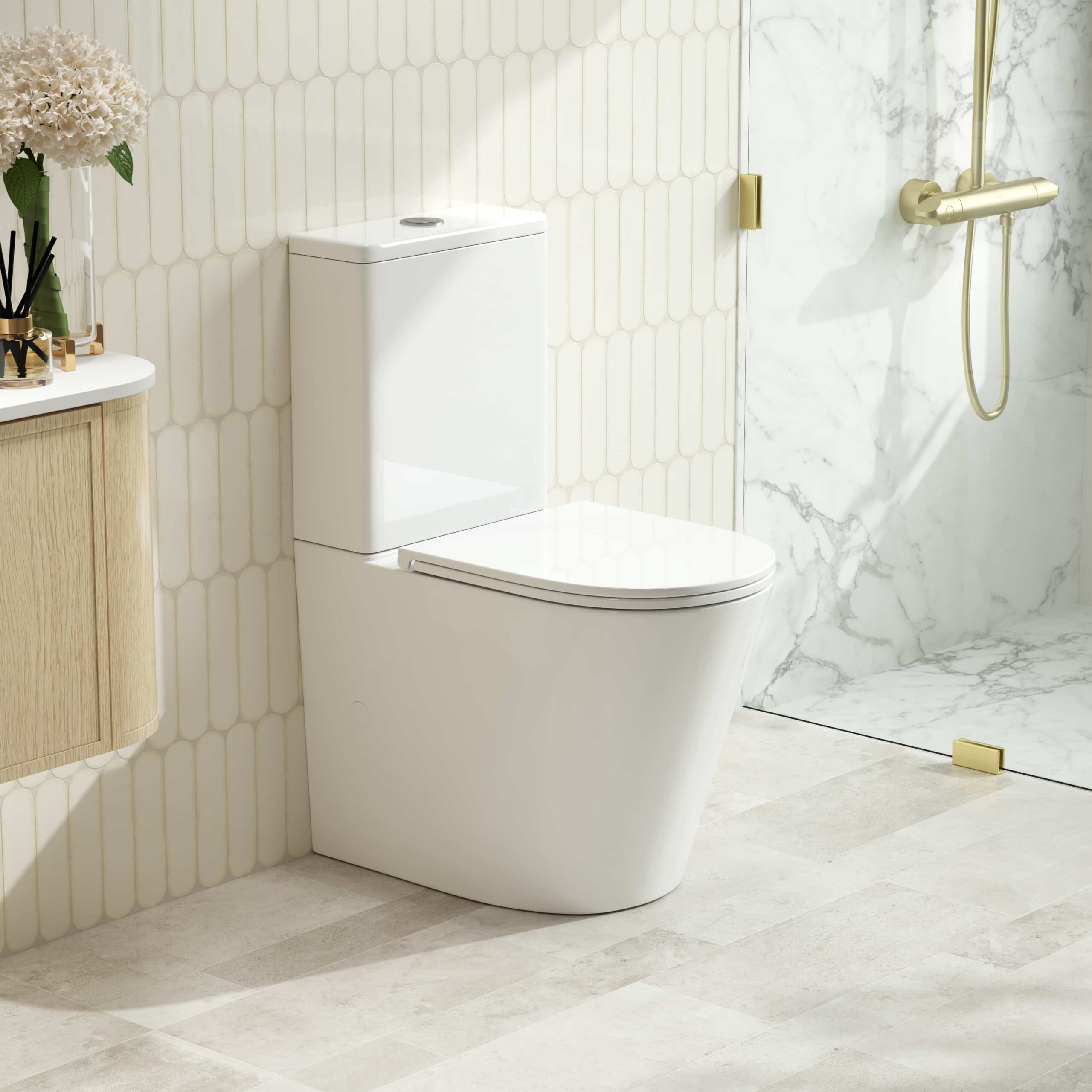 RIVO Back-to-Wall Toilet Suite - Gloss White